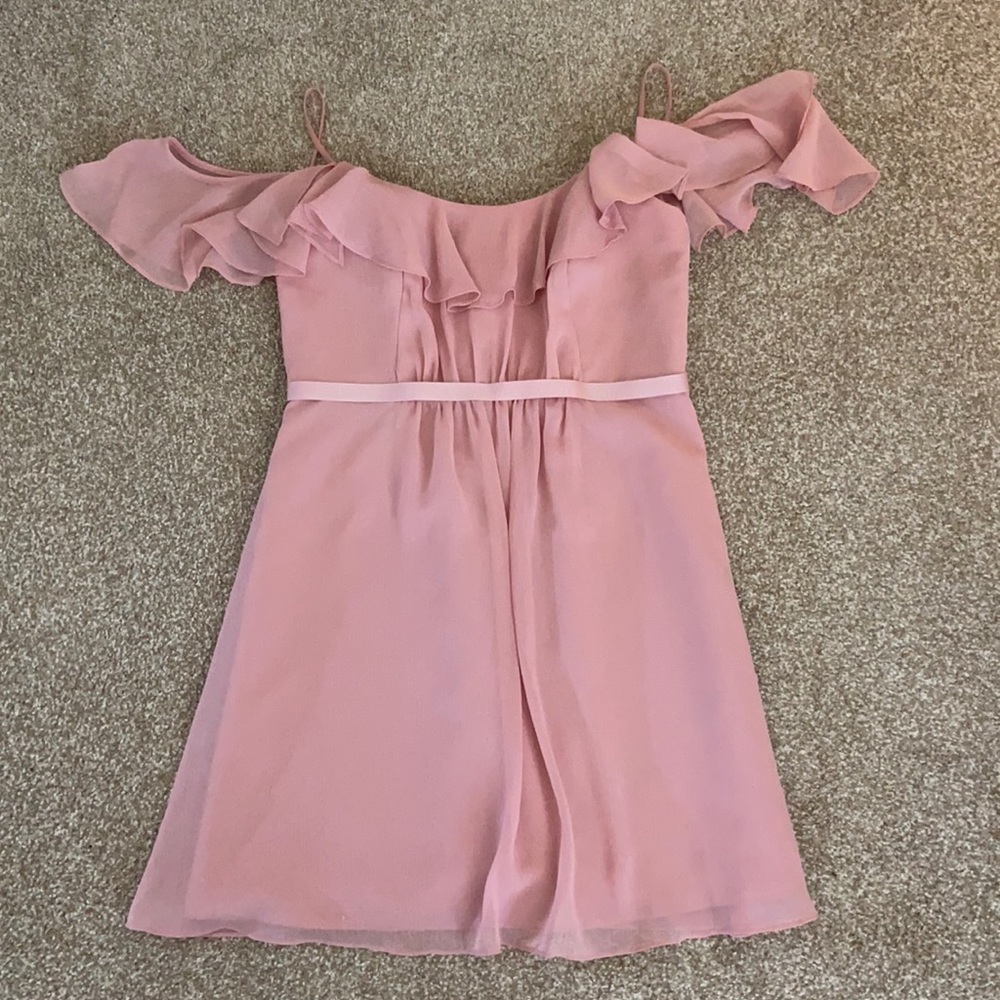 David’s Bridal Cold-Shoulder Chiffon Dress
